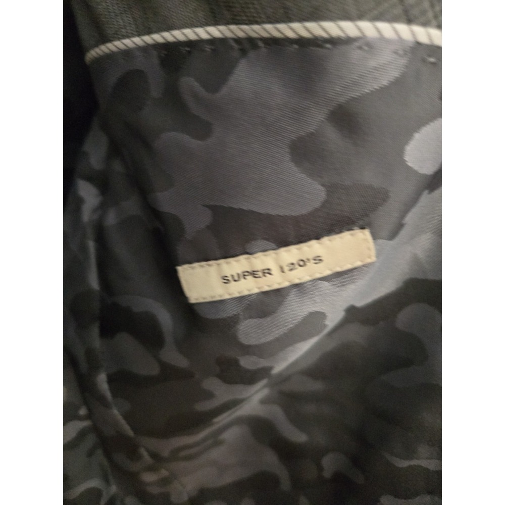 JOE Joseph Abboud Blazer Mens 44R Gray Plaid Super 120s Wool Slim Fit Camo... - Picture 3 of 6